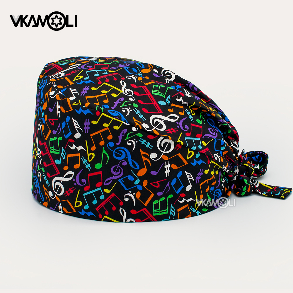 Medical Lab Notes - Fashion note pattern printing Scrub Caps