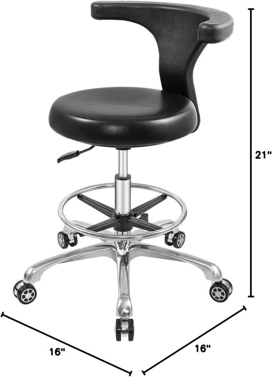 Adjustable Rolling Stool with  - Medical Lab Images reseña y precio